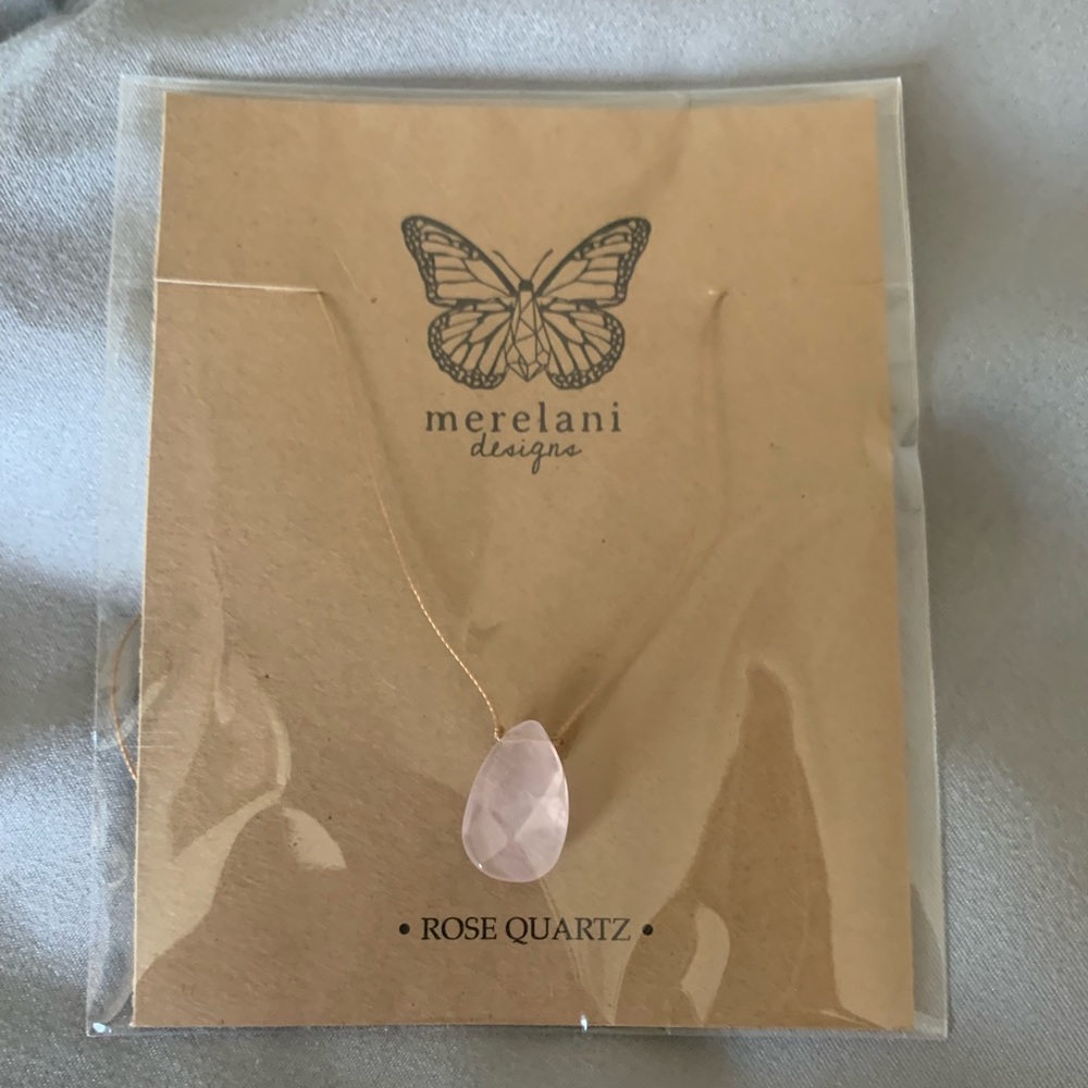 Rose Quartz teardrop necklace